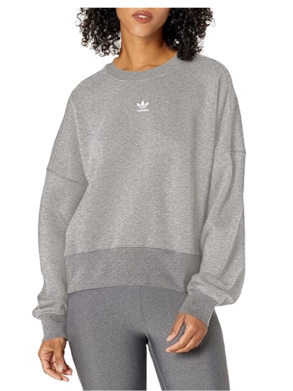 adidas Originals Women's Essentials Fleece cropped Oversized Crew Sweatshirt 3X